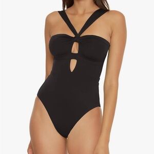NWT Becca Convertible Bandeau One Piece Swimsuit in Black